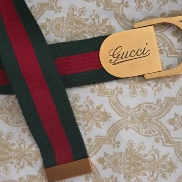 Gucci D-Ring Belt With Webb Sz L 34 -35 Waist - Picture 1 of 1